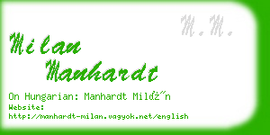 milan manhardt business card